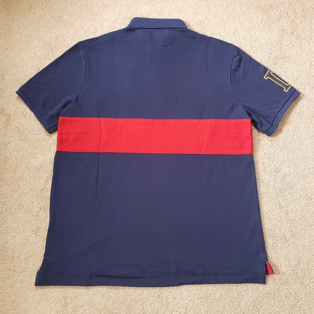 NWT Polo Ralph Lauren Sz Large Mens Classic Fit Dual Player Navy Tom Polo Shirt